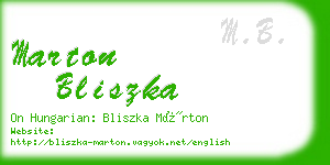 marton bliszka business card